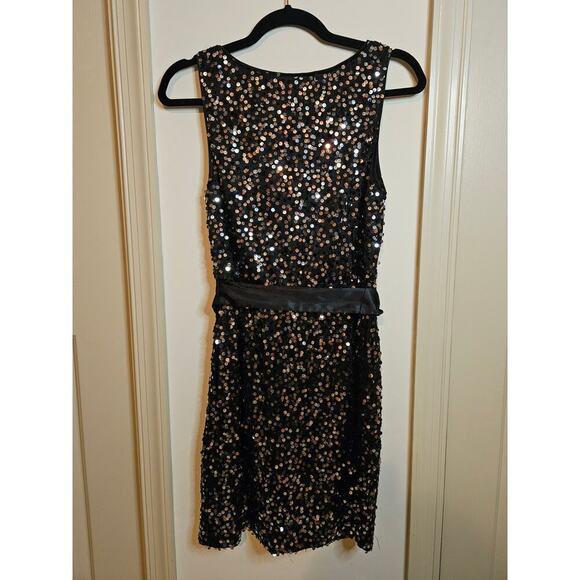 Bisou Bisou Sequenced Black Mini Dress Size 4 - Picture 3 of 9